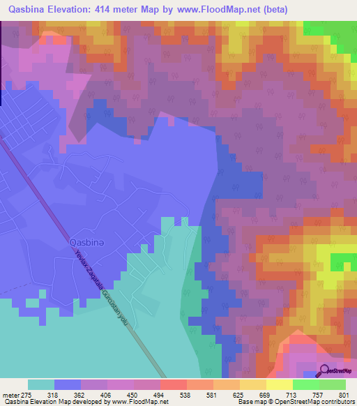 Qasbina,Azerbaijan Elevation Map
