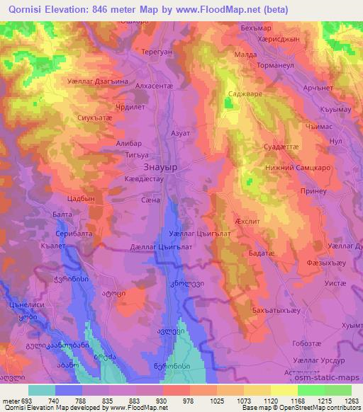 Qornisi,Georgia Elevation Map