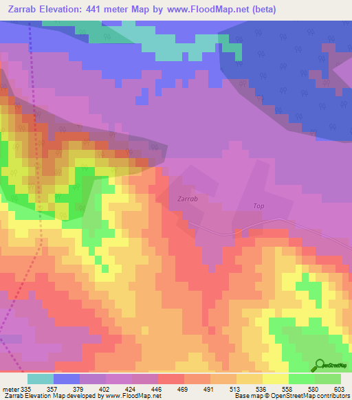 Zarrab,Azerbaijan Elevation Map