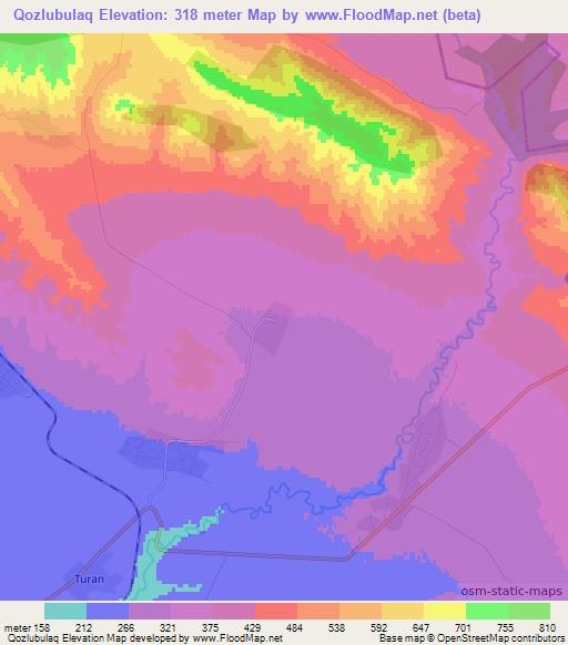 Qozlubulaq,Azerbaijan Elevation Map