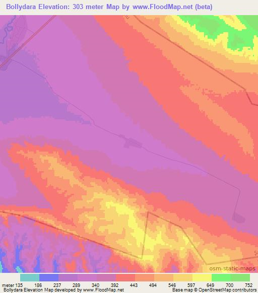 Bollydara,Azerbaijan Elevation Map