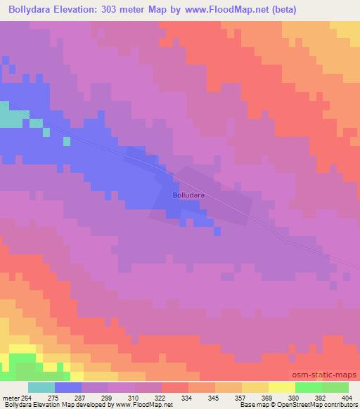 Bollydara,Azerbaijan Elevation Map