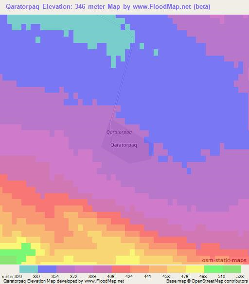 Qaratorpaq,Azerbaijan Elevation Map