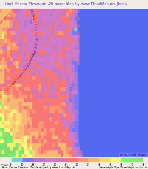 Ikinci Yasma,Azerbaijan Elevation Map