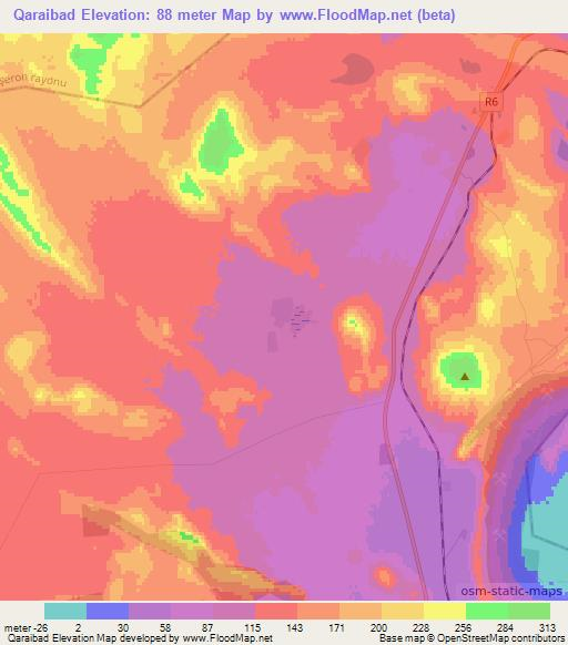 Qaraibad,Azerbaijan Elevation Map