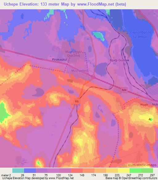 Uchepe,Azerbaijan Elevation Map