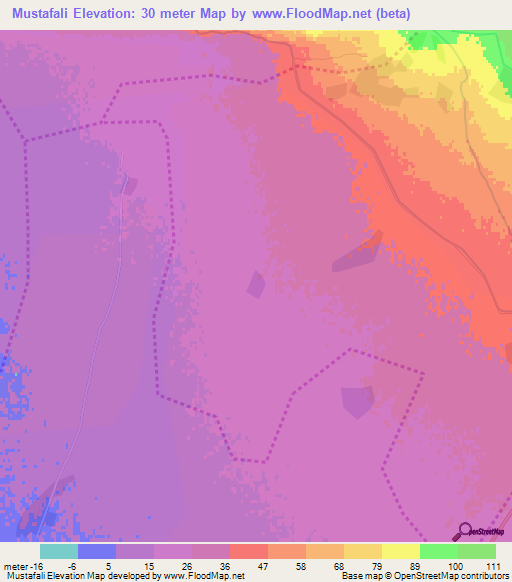 Mustafali,Azerbaijan Elevation Map