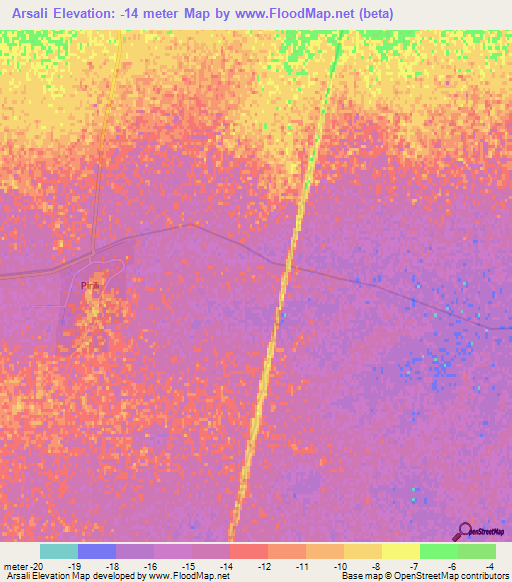Arsali,Azerbaijan Elevation Map