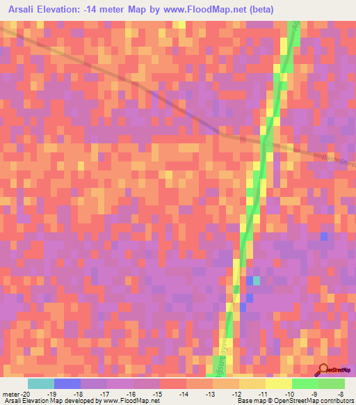 Arsali,Azerbaijan Elevation Map
