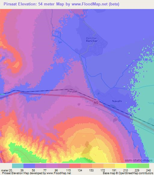 Pirsaat,Azerbaijan Elevation Map