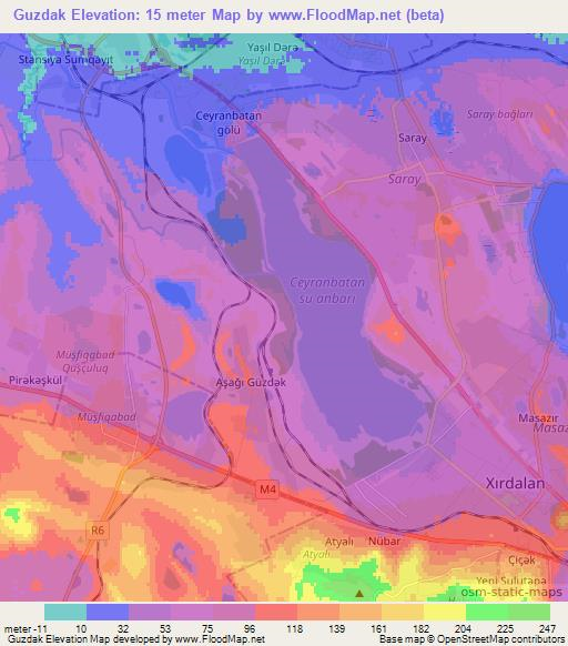 Guzdak,Azerbaijan Elevation Map