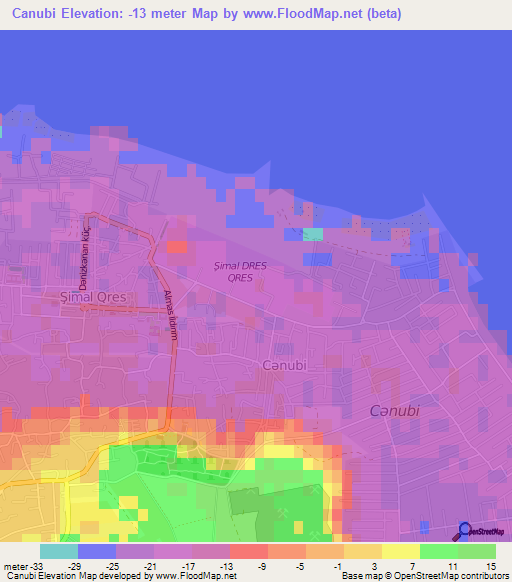 Canubi,Azerbaijan Elevation Map