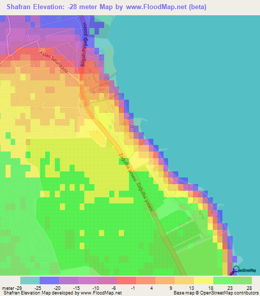 Shafran,Azerbaijan Elevation Map