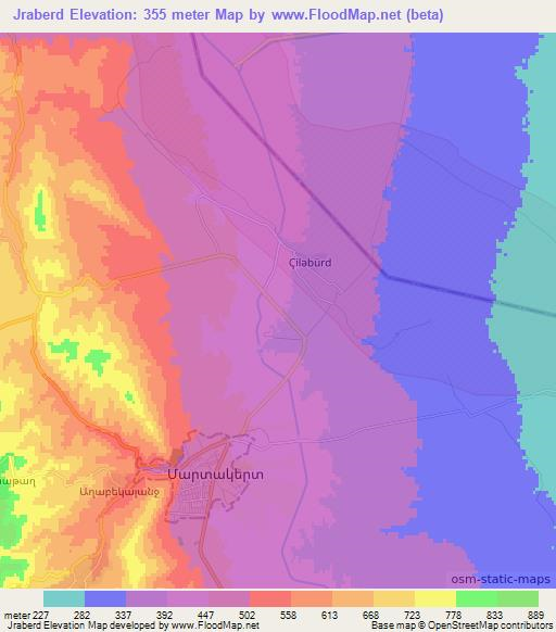 Jraberd,Azerbaijan Elevation Map