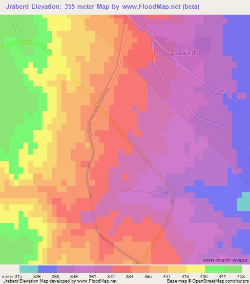 Jraberd,Azerbaijan Elevation Map