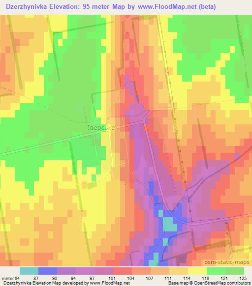 Dzerzhynivka,Ukraine Elevation Map