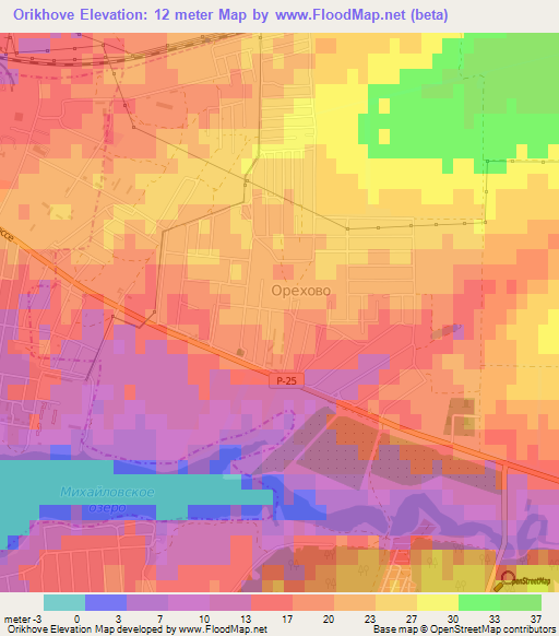 Orikhove,Ukraine Elevation Map
