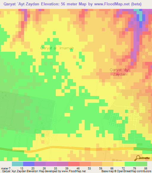 Qaryat `Ayt Zaydan,Libya Elevation Map