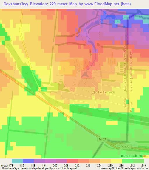 Dovzhans'kyy,Ukraine Elevation Map