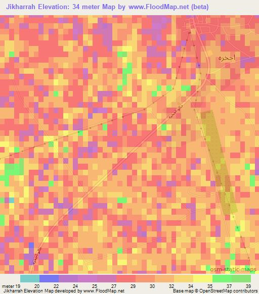Jikharrah,Libya Elevation Map