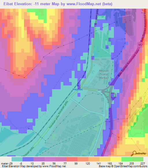 Eibat,Azerbaijan Elevation Map