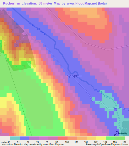 Kuchurhan,Ukraine Elevation Map