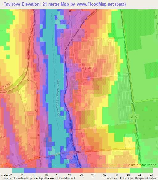Tayirove,Ukraine Elevation Map