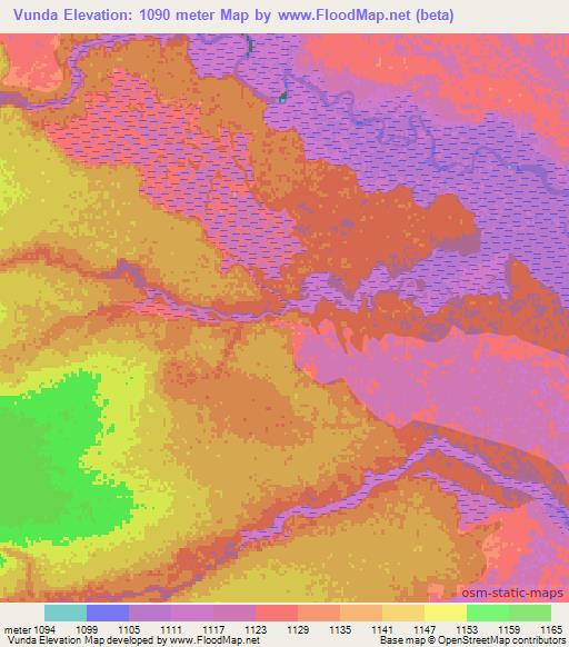 Vunda,Angola Elevation Map