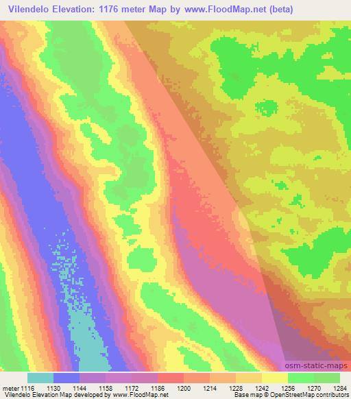 Vilendelo,Angola Elevation Map