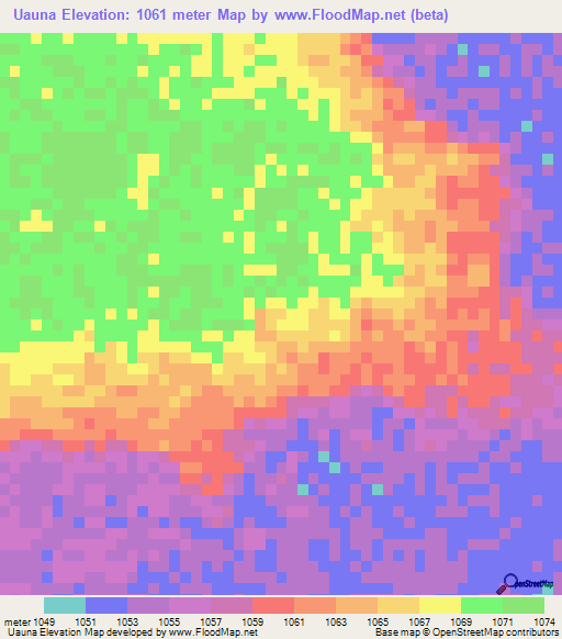 Uauna,Angola Elevation Map