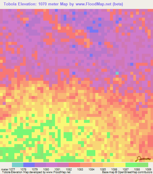 Tobola,Angola Elevation Map
