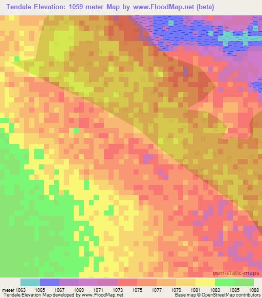 Tendale,Angola Elevation Map