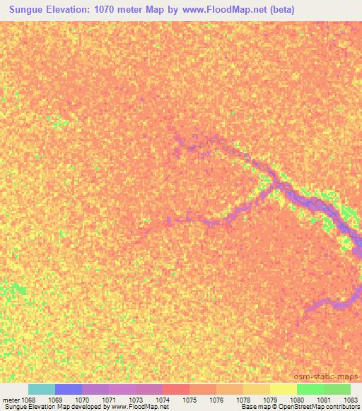 Sungue,Angola Elevation Map