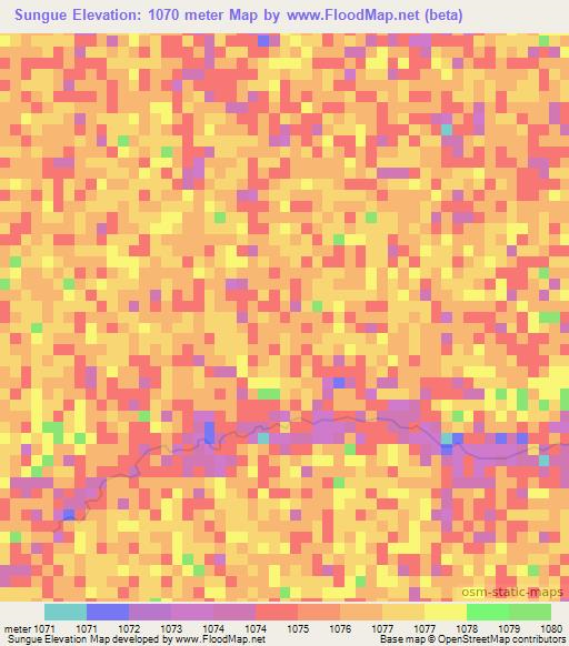 Sungue,Angola Elevation Map