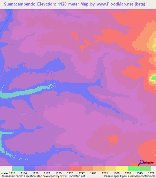 Suanacambando,Angola Elevation Map