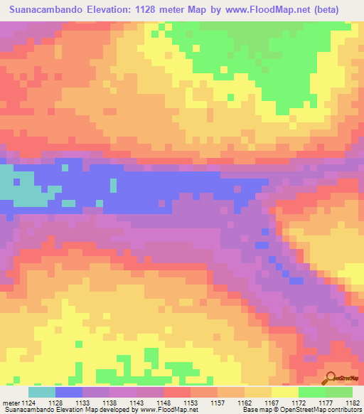 Suanacambando,Angola Elevation Map