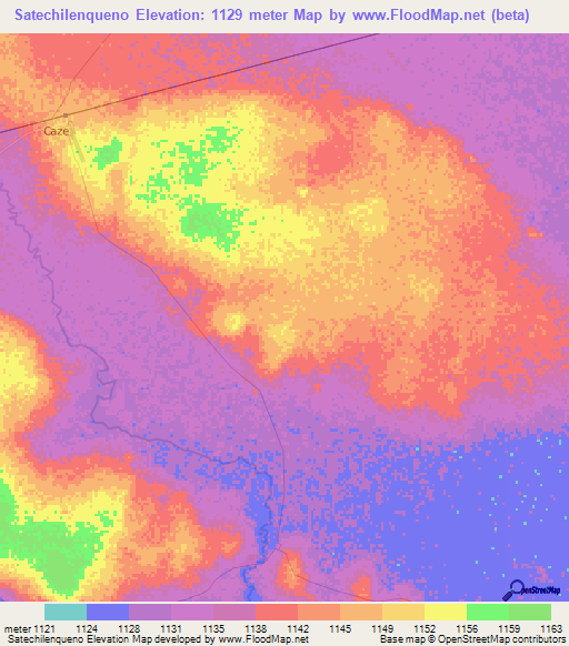 Satechilenqueno,Angola Elevation Map