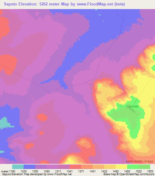 Saputo,Angola Elevation Map