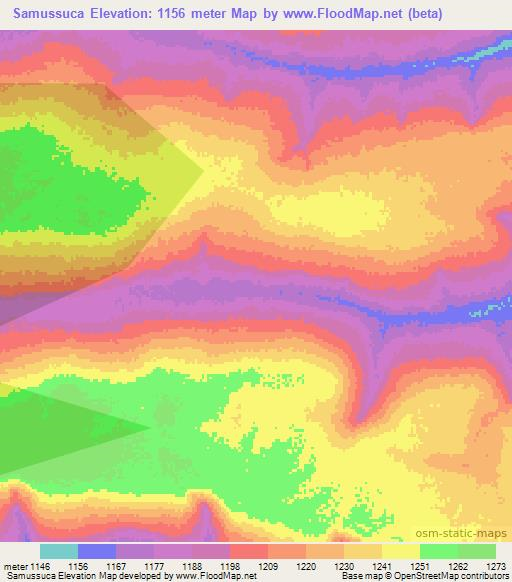 Samussuca,Angola Elevation Map