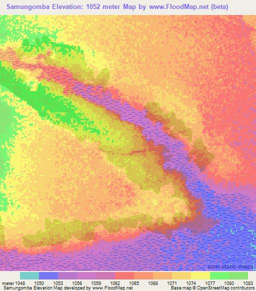 Samungomba,Angola Elevation Map