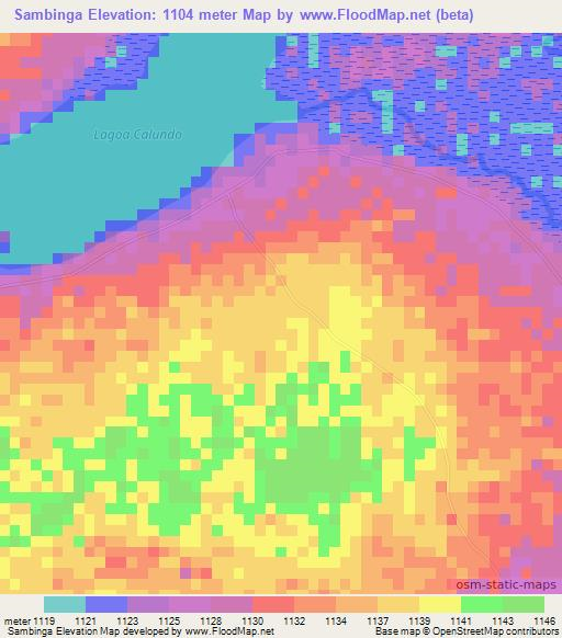Sambinga,Angola Elevation Map
