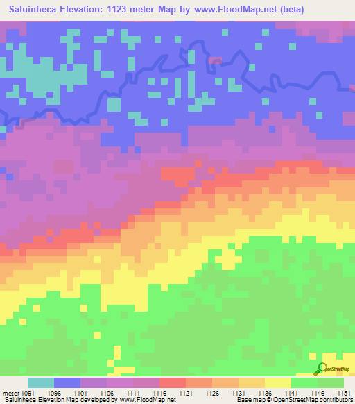 Saluinheca,Angola Elevation Map