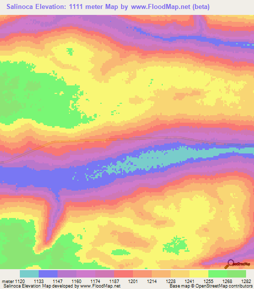 Salinoca,Angola Elevation Map