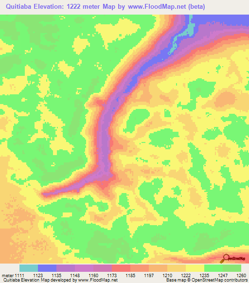 Quitiaba,Angola Elevation Map