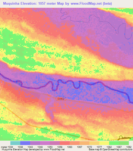 Muquinha,Angola Elevation Map