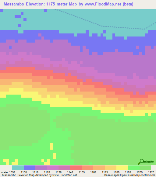 Massambo,Angola Elevation Map