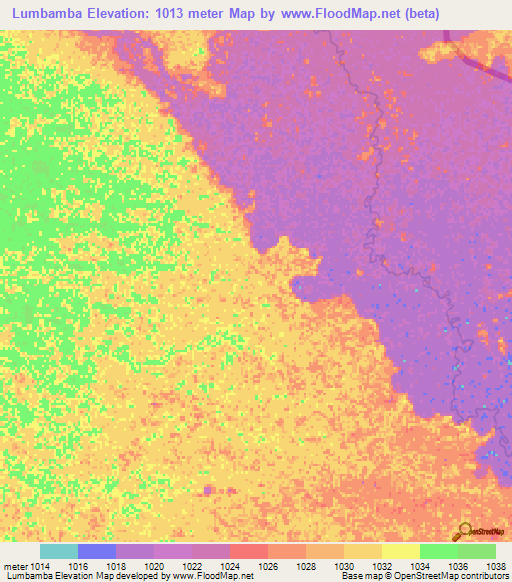 Lumbamba,Angola Elevation Map