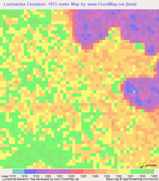 Lumbamba,Angola Elevation Map
