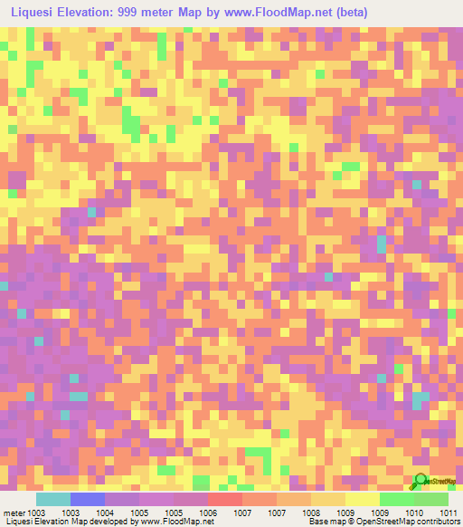 Liquesi,Angola Elevation Map