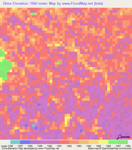 Dima,Angola Elevation Map